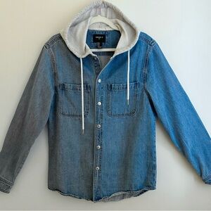 Forever 21 Blue Denim Hoodie Jacket